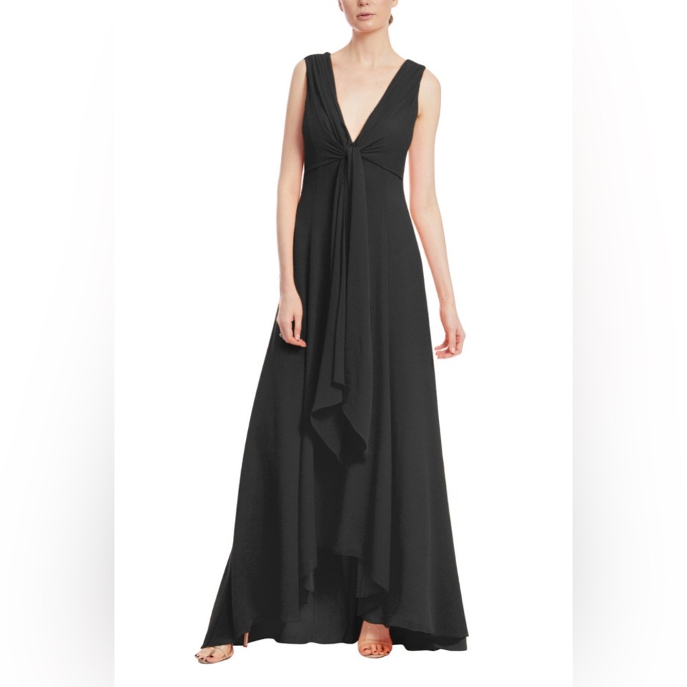 Badgley Mischka Front Knot Sleeveless Gown